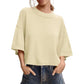 🌸 Effortless Cropped Sweater ✨Women's Short Sleeve Loose-Fit Cropped Sweater