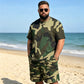 🌿40% OFF！🌲Men's Camouflage Print T-Shirt & Shorts Set