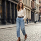🎁2026 New Arrivals 40% OFF💥  Women's High Waisted Cropped Barrel Jeans  🥳HOT SALE！！🥳