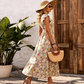 📢📢50% OFF !! ⏰Women's Floral V-Neck Smocked Waist Dress