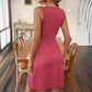 🌺Women's V-neck Front Knotted Sleeveless Dress💐