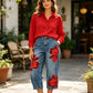 🌸Artistic Flower Wide-Leg Jeans for Women💙