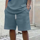 🏃 Athletic Style, Everyday Ready 💪Men's Color Block Casual T-Shirt and Shorts Set
