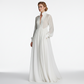 👗 40% OFF! ✨ Elegant Pleated White High-Neck Maxi Dress