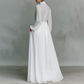 👗 40% OFF! ✨ Elegant Pleated White High-Neck Maxi Dress