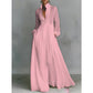 👗 40% OFF! ✨ Elegant Pleated White High-Neck Maxi Dress
