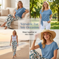 🌼 Soft Botanical Chic 🌿💕Women's Side-Tie Top & Patterned Pants Set