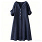 👚New arrival 50% OFF🧵Women's Casual V-Neck Button Down Tunic Dress
