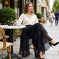 👗50% OFF！✨Women's Asymmetrical Chiffon Wide-Leg Pants