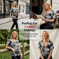 🌸Women's Tie-Dye Lace-Up V-Neck T-Shirt