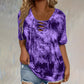 🌸Women's Tie-Dye Lace-Up V-Neck T-Shirt