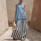 ☀️Summer Hot Sale✨Women's Sleeveless Top & Striped Skirt Set