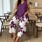 🌸 40% OFF! ✨ Women's Asymmetrical Top & Floral Print Capri Pants Set – Versatile, Vibrant, Comfortable 🌺