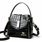👜 40% OFF! ✨ Glossy Crocodile Pattern Women's Handbag – Structured, Gold Hardware, Spacious & Chic 💼