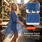 🌊 50% OFF!✨ Women's Open-Front Knit Cover-Up with Tassel Fringe – Bohemian & Lightweight – Beach Essential 🌴