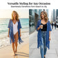 🌊 50% OFF!✨ Women's Open-Front Knit Cover-Up with Tassel Fringe – Bohemian & Lightweight – Beach Essential 🌴
