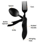 🍴50% OFF! ✨ 4-in-1 Folding Tableware Set – Compact, Stainless Steel, Multi-Tool ⛰️