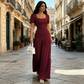 👗40% OFF！🌿Women's Square Neck Bodice & Maxi Skirt Set