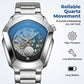 ⌚ 50% OFF! ✨ Men's Rhombus-Shaped Watch – Stainless Steel, Blue Dial, Elegant 🌀