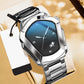 ⌚ 50% OFF! ✨ Men's Rhombus-Shaped Watch – Stainless Steel, Blue Dial, Elegant 🌀