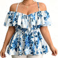 🌸Women's Plus Size Printed Off-Shoulder Ruffle Cami Top✨