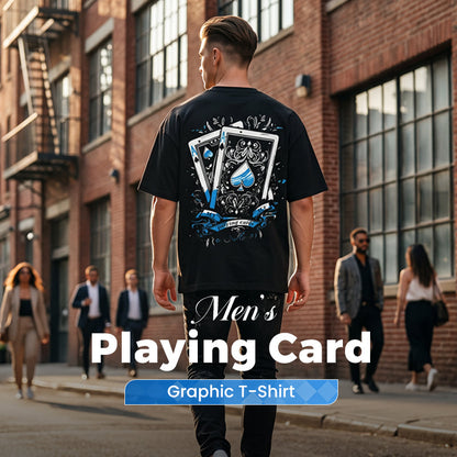 🃏 40% OFF! ✨ Men's Playing Card Graphic T-Shirt – Cotton, Casual, Statement Tee 🃁
