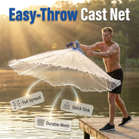 ⚓Easy-Throw Fishing Cast Net – Fast-Sinking Heavy-Duty Bait Net🌊