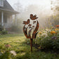 🐦Rustic Bird & Flower Metal Garden Stake