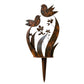 🐦Rustic Bird & Flower Metal Garden Stake