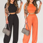 👕Women's Two-Piece Set – Fitted T-Shirt, Loose Pants, Casual 🌸