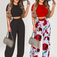👕Women's Two-Piece Set – Fitted T-Shirt, Loose Pants, Casual 🌸