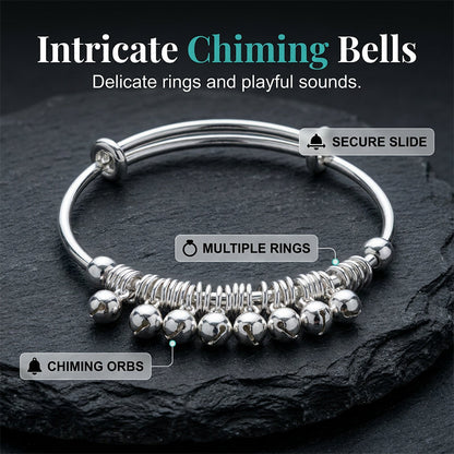 🏆Adjustable Silver Bell Charm Bangle Bracelet🔥