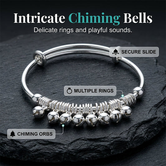 🏆Adjustable Silver Bell Charm Bangle Bracelet🔥