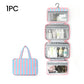 🧳  Striped Hanging Travel Toiletry Bag – 4 Compartments, Water-Resistant, Foldable 🚿