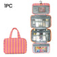 🧳  Striped Hanging Travel Toiletry Bag – 4 Compartments, Water-Resistant, Foldable 🚿