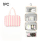 🧳  Striped Hanging Travel Toiletry Bag – 4 Compartments, Water-Resistant, Foldable 🚿