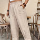 👖 50% OFF! ✨ Women's Cuffed Ankle Pants – Elastic Waist, Relaxed Fit, Patch Pockets 🌿