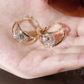 💎 Double Hoop Zirconia Earrings – Sparkling Ball, Lightweight, Secure Latch ✨