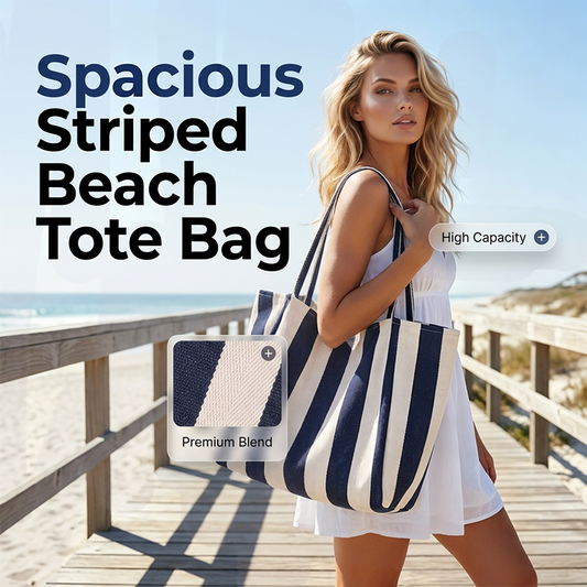 🏖️Classic Vertical Stripe Beach & Shopping Tote👜