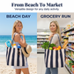 🏖️Classic Vertical Stripe Beach & Shopping Tote👜