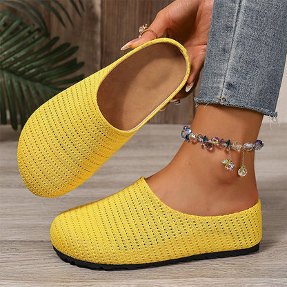 👡 40% OFF NOW! 🌬️ Women's Breathable Knit Slip-On Mules – Lightweight & cushioned – Easy on/off, perfect for casual days or quick errands – airy and comfy 🌸