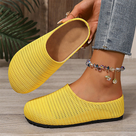 👡 40% OFF NOW! 🌬️ Women's Breathable Knit Slip-On Mules – Lightweight & cushioned – Easy on/off, perfect for casual days or quick errands – airy and comfy 🌸