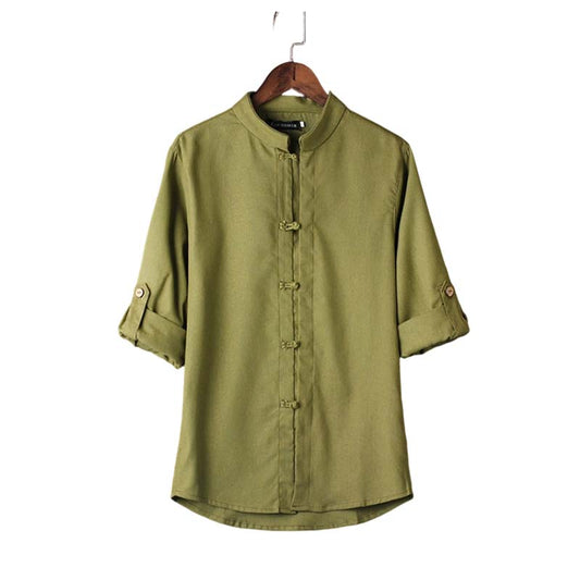 👔Men's Casual Linen Mandarin Collar Shirt🌿