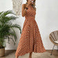 👗 50% OFF! ✨ Polka Dot Halter Neck Dress – Flowy, Flattering, Retro-Chic 🌼