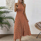 👗 50% OFF! ✨ Polka Dot Halter Neck Dress – Flowy, Flattering, Retro-Chic 🌼