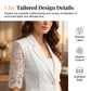 White Lace Blazer – Slim Fit, 3/4 Sleeve, Elegant Transition 👑