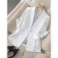 White Lace Blazer – Slim Fit, 3/4 Sleeve, Elegant Transition 👑