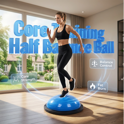 ⚖️Half Balance Ball Trainer with Resistance Band