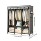 🧥 Easy‑to‑Assemble Portable Non‑Woven Fabric Wardrobe, Large‑Capacity Freestanding Closet, Sturdy Frame, Multi‑Compartment Storage for Clothes, Bedding & Household Items