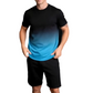 👕Men's Gradient Print Shirt and Shorts Set🏃